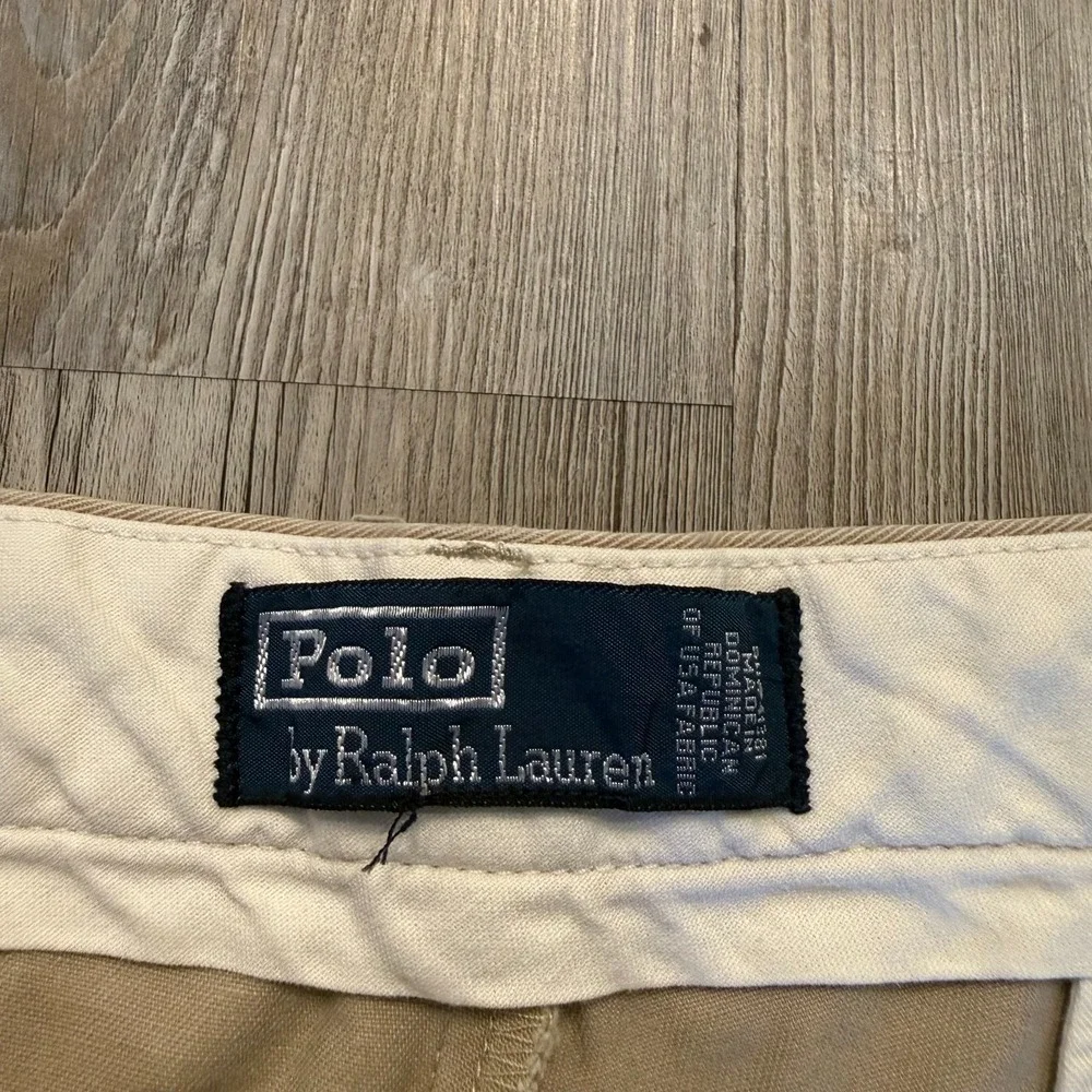 Polo Ralph Lauren Mens 35/30 Vintage Pleated Chino Khaki Pants